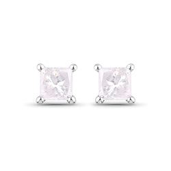 0.54 Carat Genuine White Diamond 14K White Gold Earrings