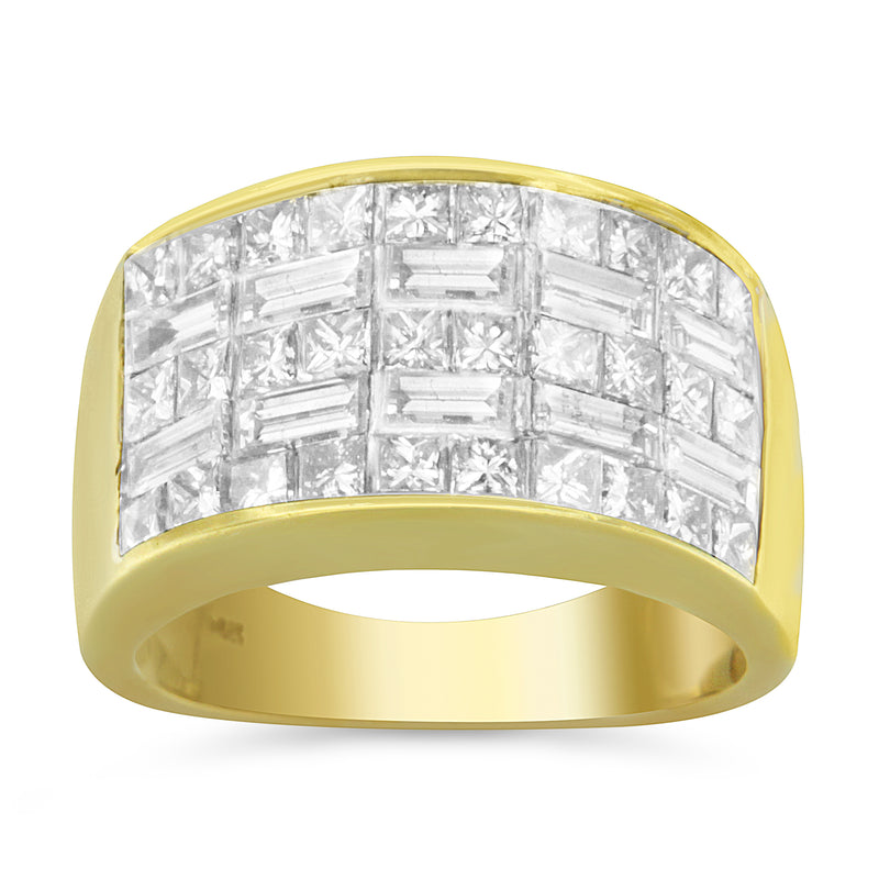 14K Yellow Gold 2 1/2ct. TDW Princess and Baguette-cut Diamond Ring (H-I SI1-SI2)