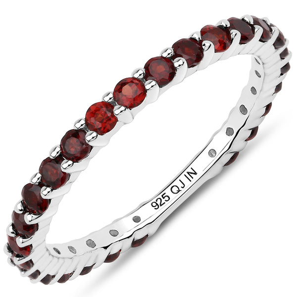 1.04 Carat Genuine Garnet .925 Sterling Silver Ring