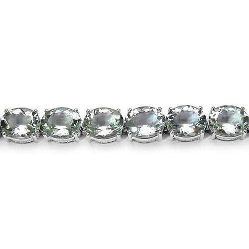 53.55 Carat Genuine Green Amethyst .925 Sterling Silver Bracelet