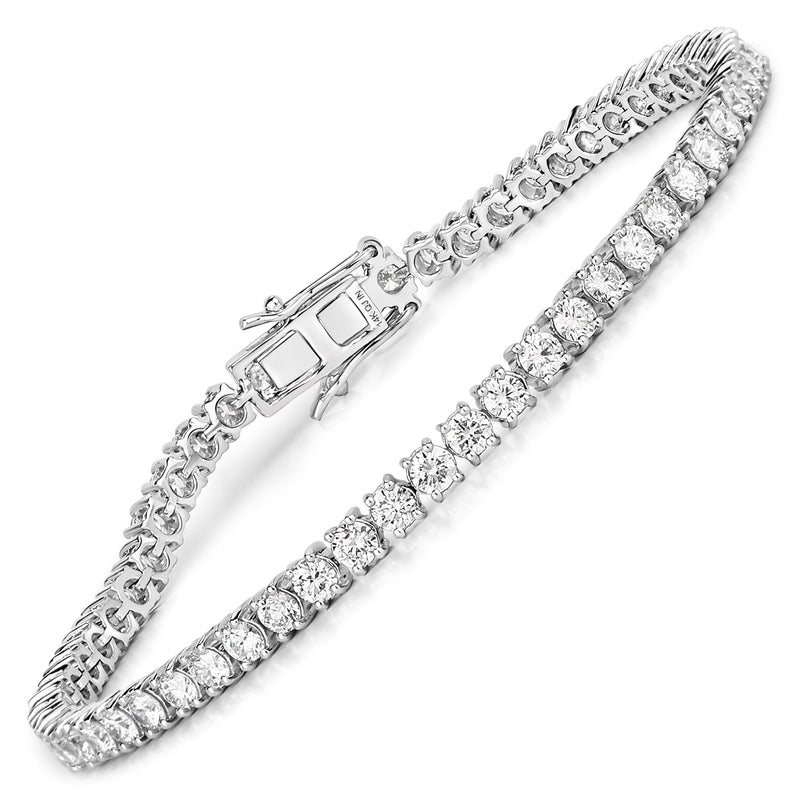 5.05 Carat Genuine Lab Grown Diamond 14K White Gold Bracelet