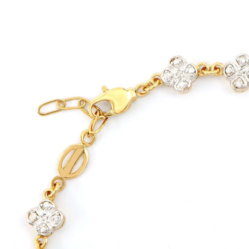 0.12 TW CTS DIAMONDS 18K GOLD PLATED DESIGNER BRACELET SIZE 8 INCHES