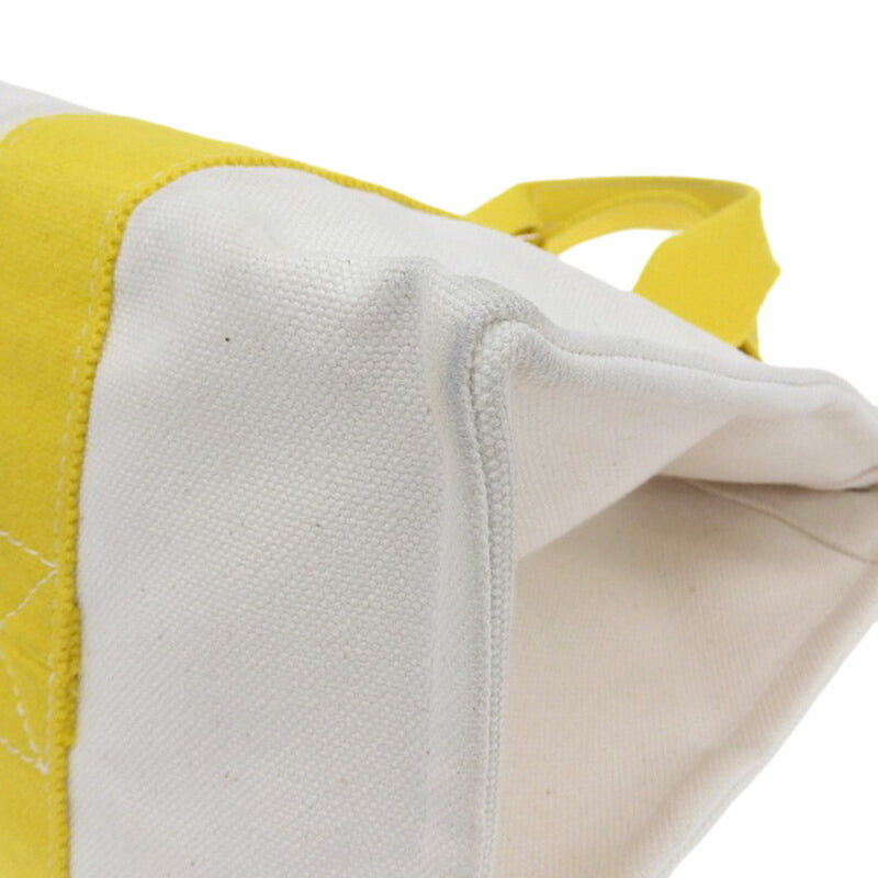 Hermes HERMES Bag Womens Mens Tote Handbag Bora PM Canvas Yellow Ivory