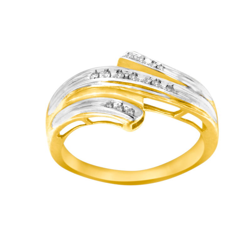 10K Two Toned 1/10ct TDW Diamond Ring (H-ISI2-I1)
