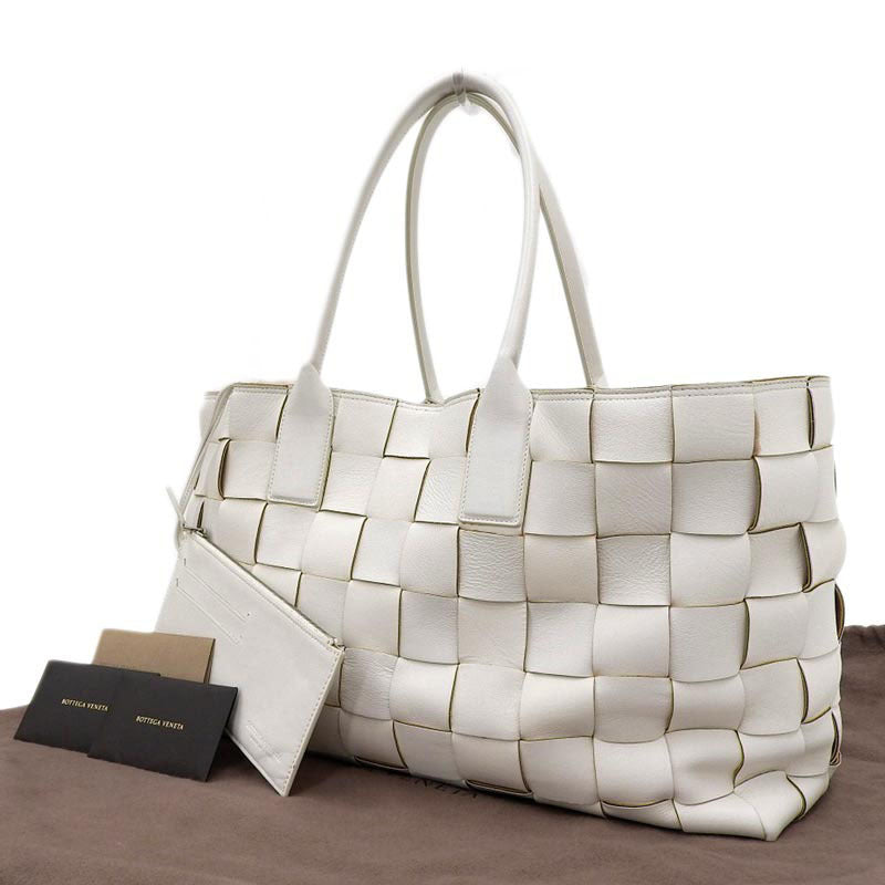 Bottega Veneta Intrecciato Tote Bag Leather White B08311708H