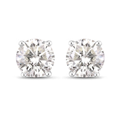 0.50 Carat Genuine White Diamond 14K White Gold Earrings