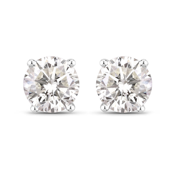 0.50 Carat Genuine White Diamond 14K White Gold Earrings