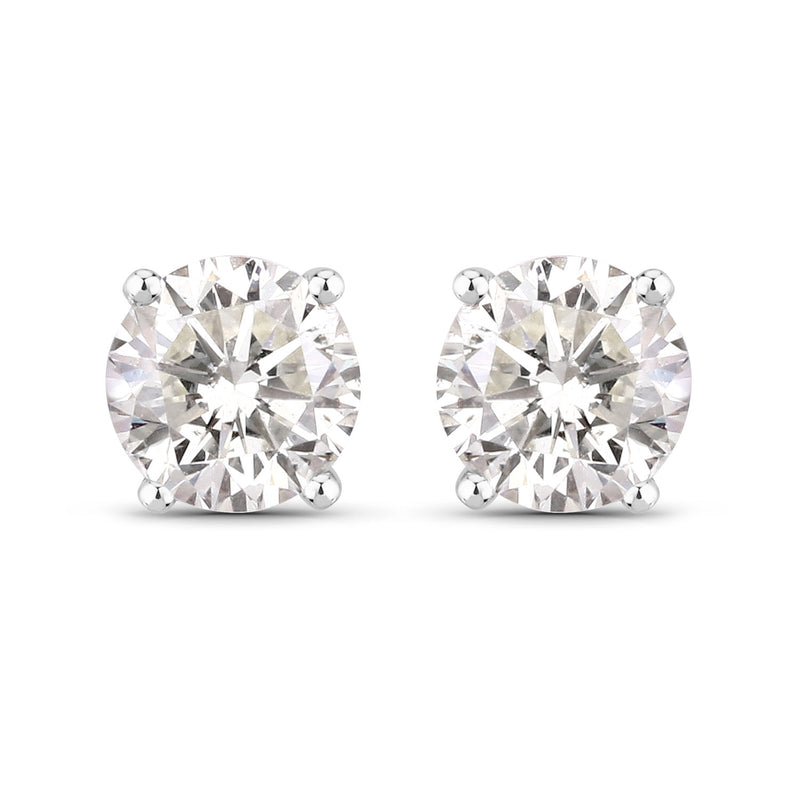 0.50 Carat Genuine White Diamond 14K White Gold Earrings