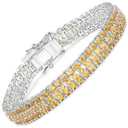 11.12 Carat Genuine Citrine .925 Sterling Silver Bracelet