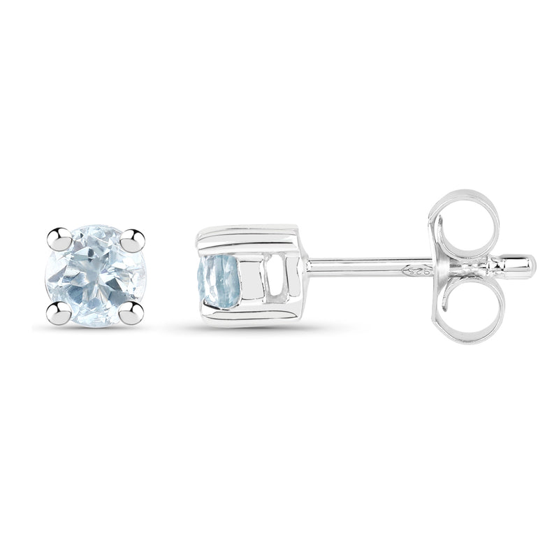 0.40 Carat Genuine Swiss Blue Topaz .925 Sterling Silver Earrings