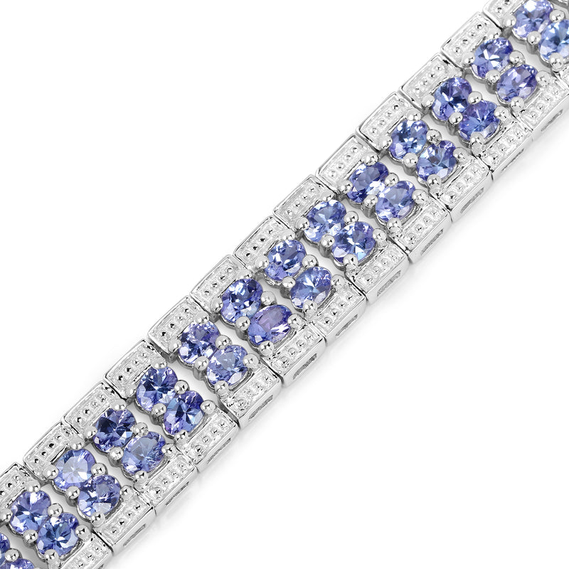 12.92 Carat Genuine Tanzanite .925 Sterling Silver Bracelet