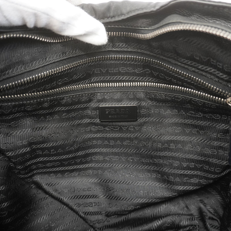 Auth Prada Shoulder Bag Womens NylonLeather Shoulder Bag Black