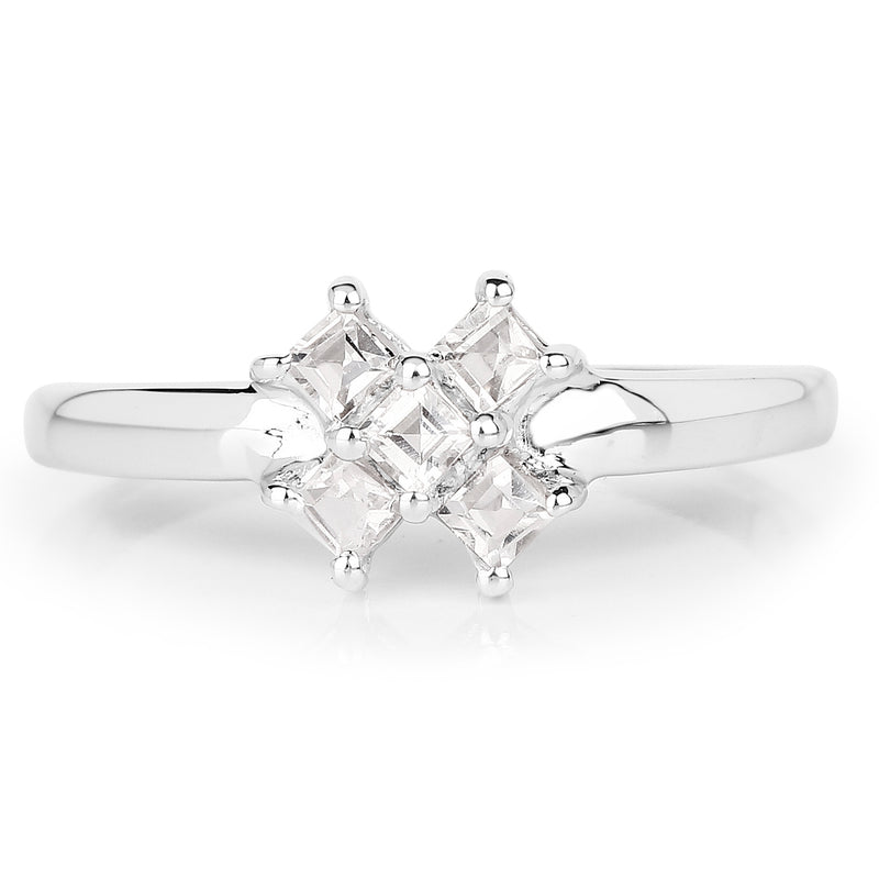 0.30 Carat Genuine White Topaz .925 Sterling Silver Ring