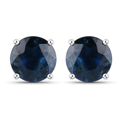 2.30 Carat Genuine Blue Sapphire 14K White Gold Earrings