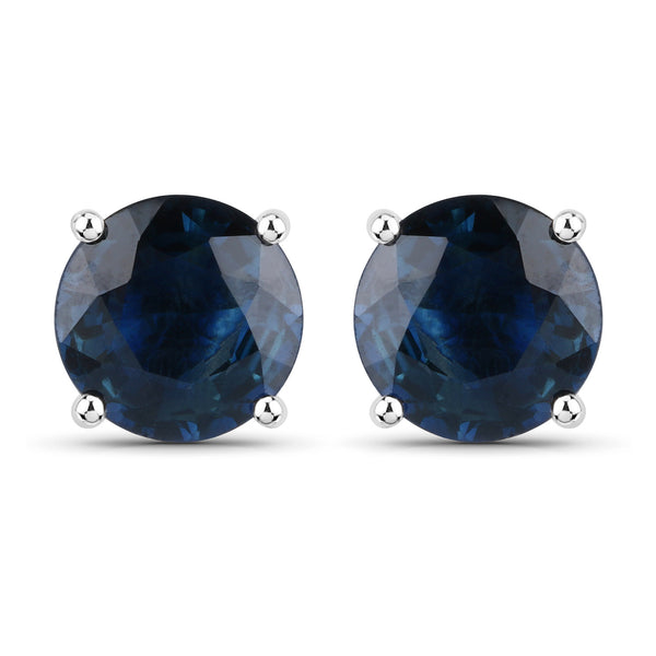 2.30 Carat Genuine Blue Sapphire 14K White Gold Earrings