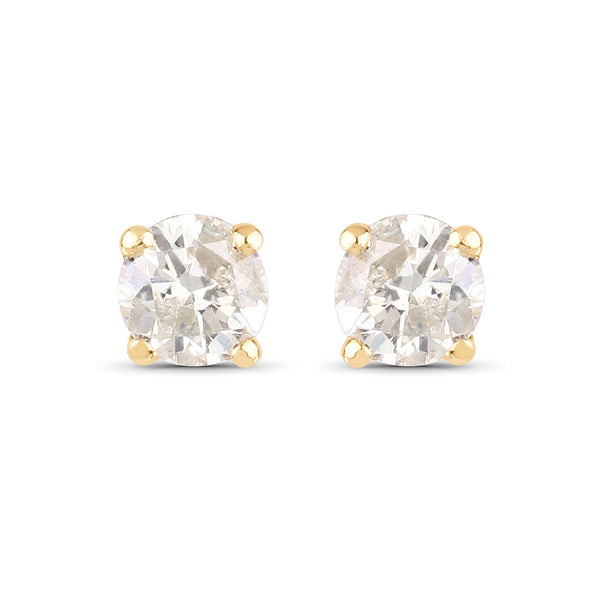 0.20 Carat Genuine LC Diamond 14K Yellow Gold Earrings