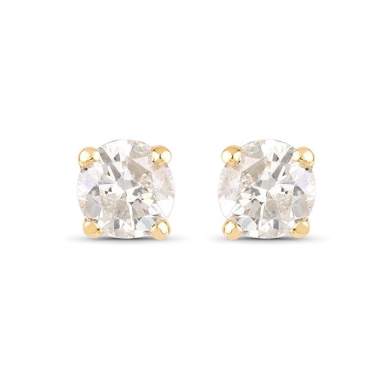 0.20 Carat Genuine LC Diamond 14K Yellow Gold Earrings