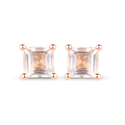 0.54 Carat Genuine Morganite .925 Sterling Silver Earrings