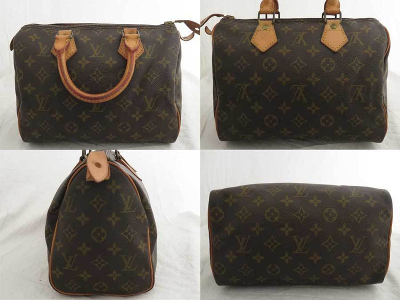 Louis Vuitton Handbag Monogram Speedy 25 Brown Canvas Bag M41528