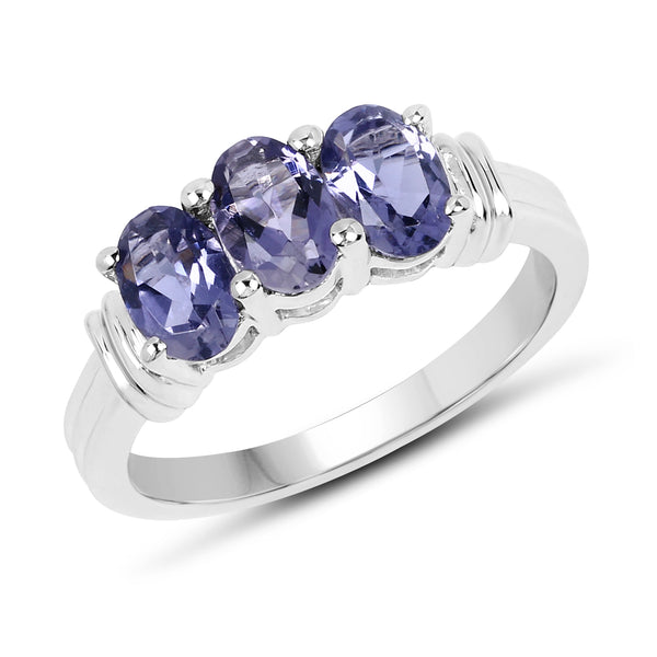 1.23 Carat Genuine Iolite .925 Sterling Silver Ring