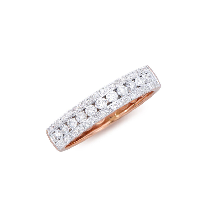 0.70 CTS CERTIFIED DIAMONDS 14K ROSE GOLD DESIGNER RING SIZE 7.5