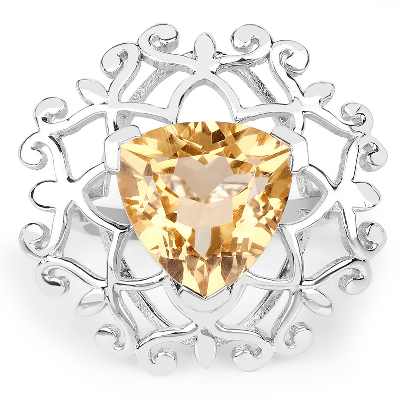 5.71 Carat Genuine Citrine .925 Sterling Silver Ring